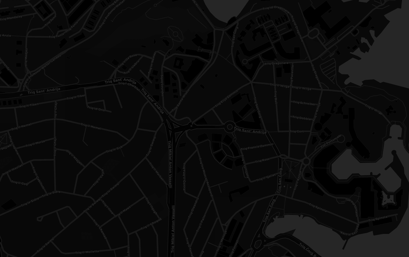 Street map of San Ġiljan centred on Pender Gardens